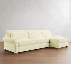 PB Comfort Modern Roll Arm Deep Seat Chaise Sectional (105"&ndash;131")