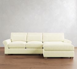 PB Comfort Modern Roll Arm Deep Seat Chaise Sectional (105"&ndash;131")