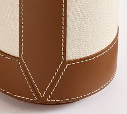 Powell Leather &amp; Linen Table Lamp (28")