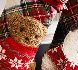 Plaid Teddy Icon Stocking