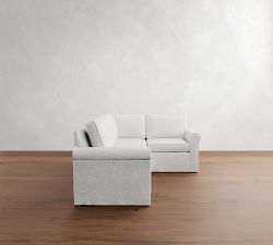 Cameron Roll Arm Slipcovered 3-Piece Sectional (102")