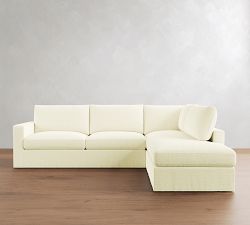 Westwood Square Arm Slipcovered Return Bumper Sectional (117"-129")