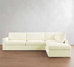 Westwood Square Arm Slipcovered Return Bumper Sectional (117"-129")