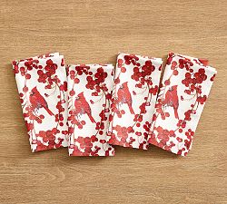 Open Box: Cardinal &amp; Berries Cotton Napkins, Set of 4 - Red/White