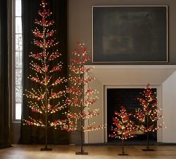 Lit Twinkling Twig Berry Tree
