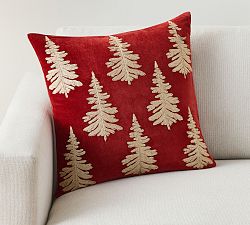 Rustic Glam Tree Embroidered Pillow Cover