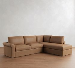 Westwood Roll Arm Leather Return Bumper Sectional (120"-132")
