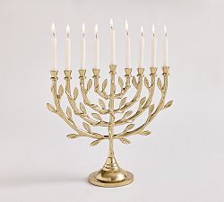Brass Botanical Branch Menorah