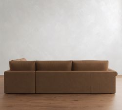 Westwood Roll Arm Leather Return Bumper Sectional (120"-132")