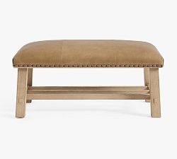 Caden Petite Leather Ottoman (41")