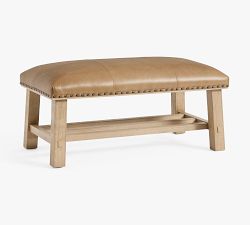 Caden Petite Leather Ottoman (41")