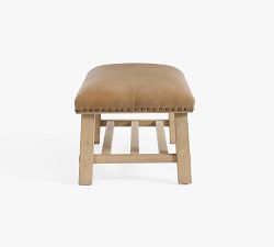 Caden Petite Leather Ottoman (41")