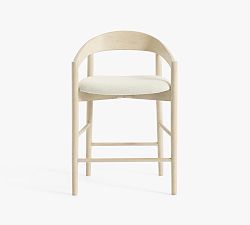 Open Box: Laguna Upholstered Counter Stool (24") - Sand Dune, Performance Boucle Oatmeal