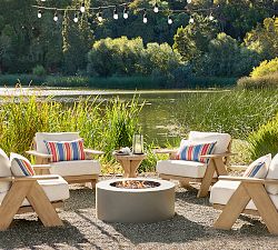 Burrows Steel Round Propane Fire Pit Table with Lid Cover (36")