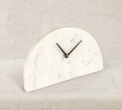 Decorative Half Moon Marble Mantel Clock