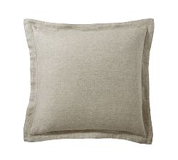 Open Box: Belgian Flax Linen Shams, Euro, Set of 3 - Bamboo