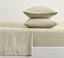 Open Box: Classic Belgian Flax Linen Sheet Set, King - Aloe