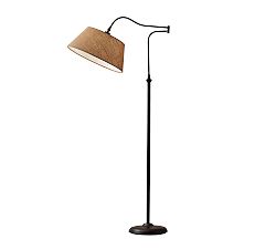 Open Box: Downing Metal Floor Lamp (61") - Antique Bronze with Burlap Shade