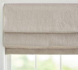 Custom Belgian Flax Linen Roman Blackout Shade