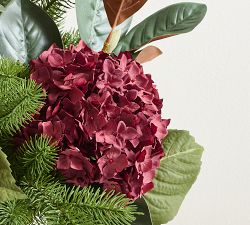 Faux Red Mixed Hydrangea Composed Arrangement