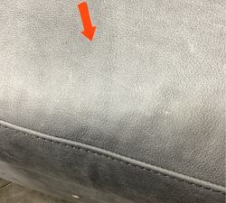 Open Box: Ayden Barrel Arm Leather Grand Swivel Chair (40") - Keystone Azure