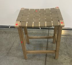 Open Box: Fenton Woven Backless Leather Counter Stool (24.5") - Legacy Taupe, Seadrift