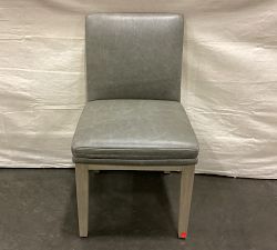 Open Box: Jake Leather Dining Side Chair - Gravel Pewter, Blackened Oak