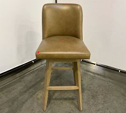 Open Box: Layton Leather Swivel Bar Stool - Gray Wash, Legacy Taupe
