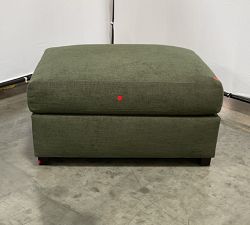 Open Box: Turner Upholstered Ottoman - Performance Heathered Tweed Evergreen
