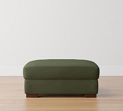 Open Box: Turner Upholstered Ottoman - Performance Heathered Tweed Evergreen