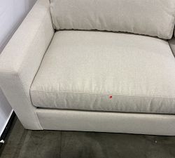 Open Box: York Square Arm Upholstered Sofa (81") - Performance Heathered Basketweave Alabaster White