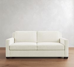 Open Box: York Square Arm Upholstered Sofa (81") - Performance Heathered Basketweave Alabaster White