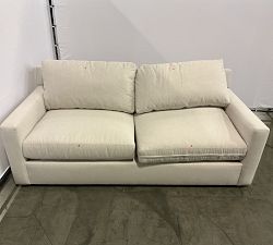 Open Box: York Square Arm Upholstered Sofa (81") - Performance Heathered Basketweave Alabaster White