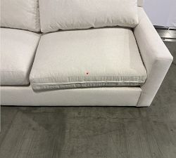Open Box: York Square Arm Upholstered Sofa (81") - Performance Heathered Basketweave Alabaster White