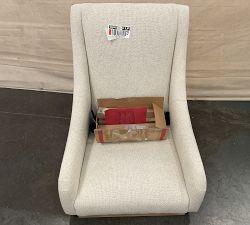 Open Box: York Upholstered Dining Armchair - Performance Boucle Oatmeal, Seadrift