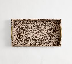 Cheetah Print Oak Wood Tray