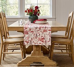 Woodland Stag Embroidered Cotton Table Runner