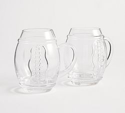 Football Beer Glasses - Set of 2