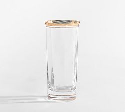 Gold Rim Highball Glasses- Set of 4