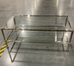 Open Box: Everson Rectangular Glass Coffee Table - Polished Nickel