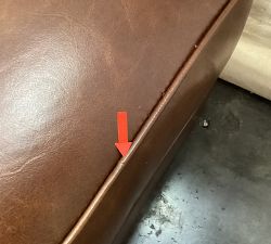 Open Box: Irving Leather Storage Ottoman - Coffee, Statesville Molasses
