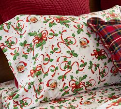 Norman Rockwell Ribbons &amp; Holly Pillowcases - Set of 2