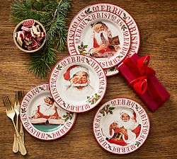Norman Rockwell Stoneware Appetizer Plates - Set of 4