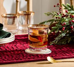 Gold Rim Double Old Fashioned Glasses - Set of 4