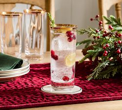 Gold Rim Highball Glasses- Set of 4