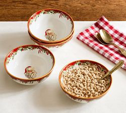 Nostalgic Christmas Stoneware Cereal Bowls - Set of 4