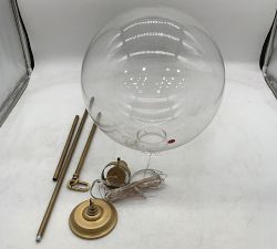 Open Box: Anderson Glass Globe Pendant, Large (15"Diam.) - Vintage Brass, Clear