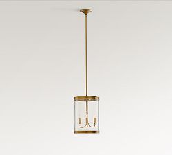 Open Box: Belvedere Metal Round Indoor/Outdoor Lantern Pendant (13"Diam) - Vintage Brass