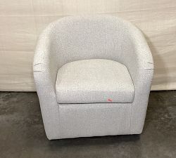 Open Box: Blake Upholstered Swivel Armchair - Performance Boucle Pebble