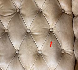 Open Box: Edgewood Leather Swivel Chair without Nailheads - Keystone Sandstone, Seadrift